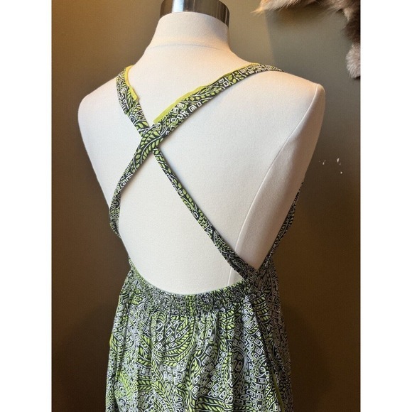 Burning Torch Womens Cotton Abstract Print Open Back Sundress Multicolor Size M - Picture 4 of 15